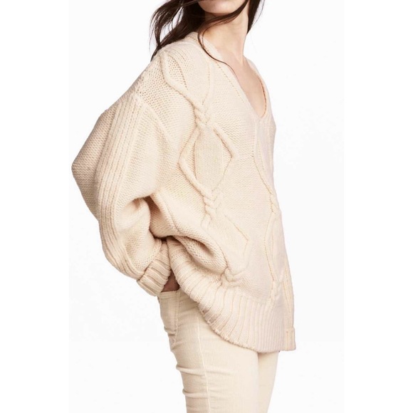 H&M Sweaters - H&M Cable Knit V-Neck Sweater